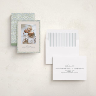 This is a meadow birth announcements with standard by Erica Krystek called parisienne printing on recycled smooth signature in standard