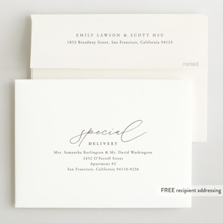 This is a gravel birth announcements with standard by Olivia Raufman called delightful welcome printing on recycled smooth signature in standard