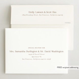 This is a cocoa birth announcements with standard by chocomocacino called concha printing on recycled smooth signature in standard