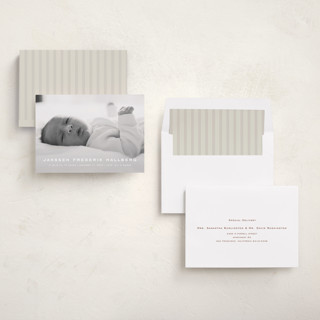 This is a pearl birth announcements with standard by chocomocacino called pastizzi printing on recycled smooth signature in standard