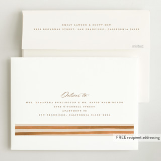 This is a sand birth announcements with standard by Teju Reval called vintage stripes printing on recycled smooth signature in standard