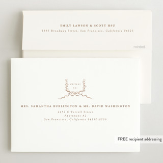 This is a gingerbread birth announcements with standard by Corinne Malesic called festive monogram printing on recycled smooth signature in standard