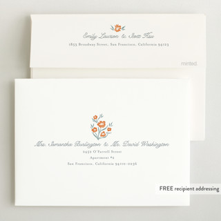This is a citrus birth announcements with standard by Jackie Crawford called cottage watercolor ribbon printing on recycled smooth signature in standard