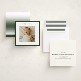 This is a spruce birth announcements with standard by JoAnn Jinks called square printing on signature in standard