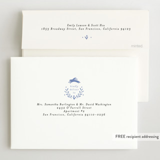 This is a cobalt blue birth announcements with standard by Susan Brown called classic baby monogram printing on signature in standard