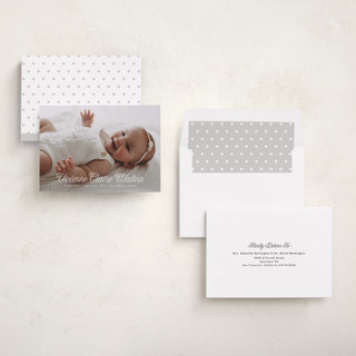 This is a cloud birth announcements with standard by Shirley Lin Schneider called sweet beginning printing on recycled smooth signature in standard