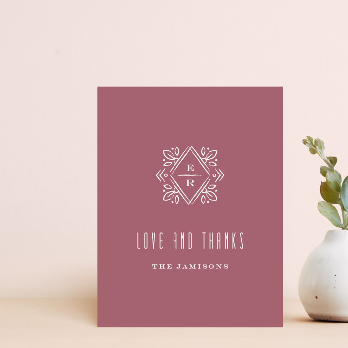 Diamond Monogram Thank You Card
