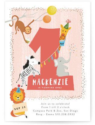 zoo animals kids birthday party minted