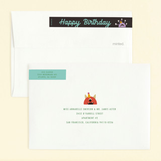 This is a midnight kids birthday invitations with standard by Morgan Kendall called monsters printing on signature in standard