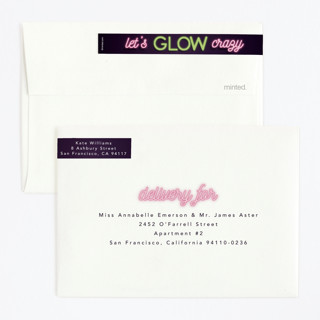 This is a lazer green kids birthday invitations with standard by Hudson meet Rose called glow printing on signature in standard