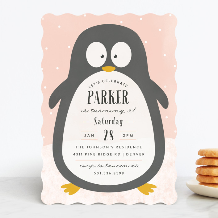 Penguin Party Children S Birthday Party Invitations By Peony