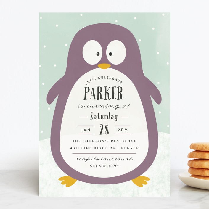 Penguin Party Invitations Printable