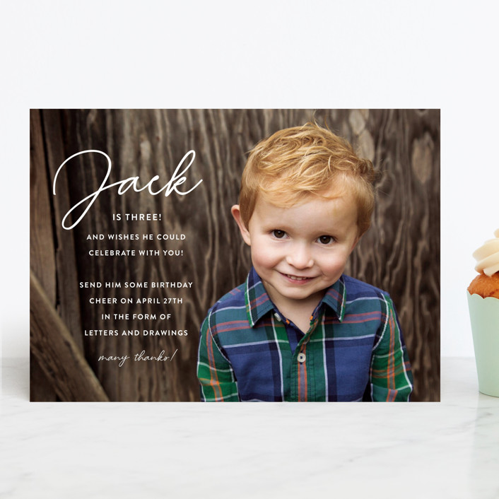 Chalk Pastel Boys Trampoline Party Thank You Cards