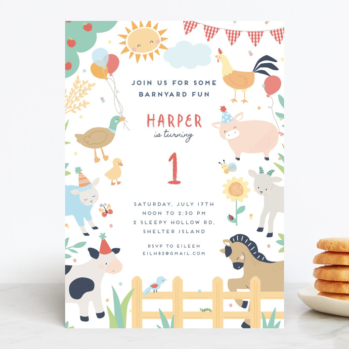 "barnyard fun" - Children's Birthday Party Invitations in Barn by peetie design.