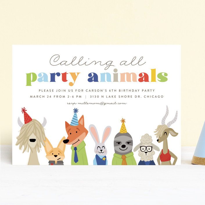 "Disney's Zootopia Friends" - Children's Birthday Party Invitations in Sugar by Jessie Steury.