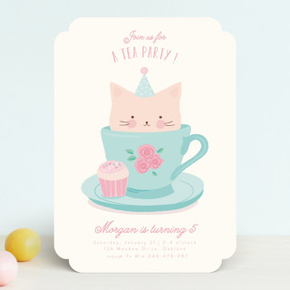 teacup kitten childrens birthday party invitation minted kitten invitations