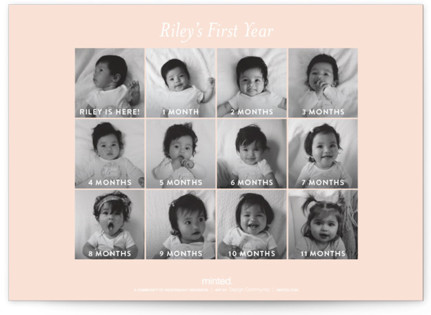 This is a blush kids birthday invitations with standard by Stacey Meacham called modern girl printing on signature in standard