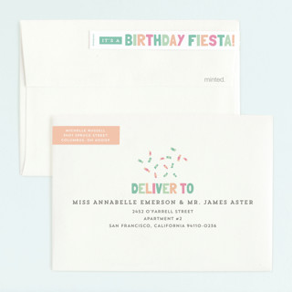 This is a seafoam kids birthday invitations with standard by Keen Peachy called pinata printing on signature in standard