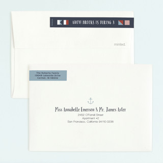 This is a harbor kids birthday invitations with standard by Lorent and Leif called ahoy mates printing on signature in standard
