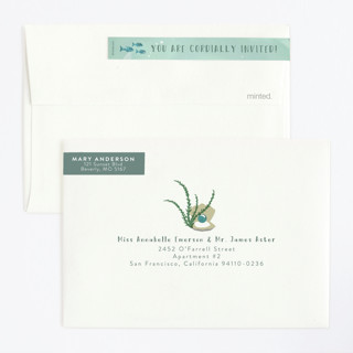 This is a azure kids birthday invitations with standard by Grae called little mermaid printing on signature in standard