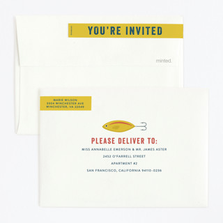 This is a ocean kids birthday invitations with standard by Bethany Anderson called gone fishin' printing on signature in standard