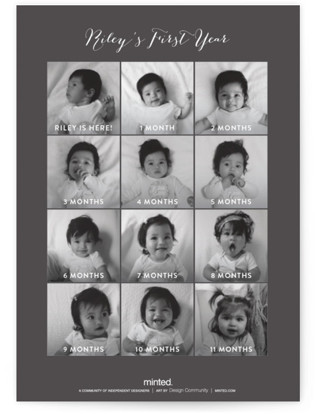 This is a cotton kids birthday invitations with standard by Robin Ott called year in my life printing on signature in standard