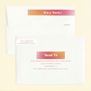 This is a coral kids birthday invitations with standard by Nazia Hyder called tie dye party printing on signature in standard