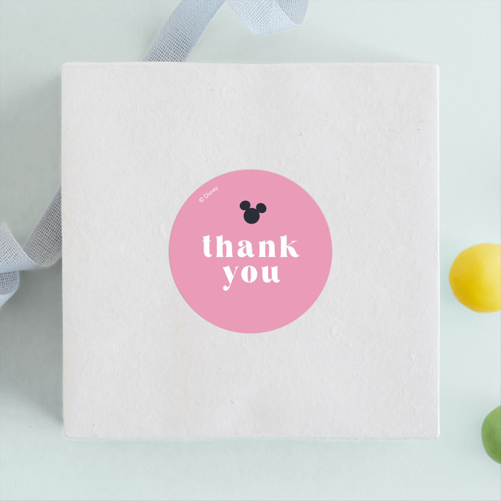 "Disney's Minnie Mouse Confetti" - Children's Birthday Party Stickers in Peony by Annie Holmquist.