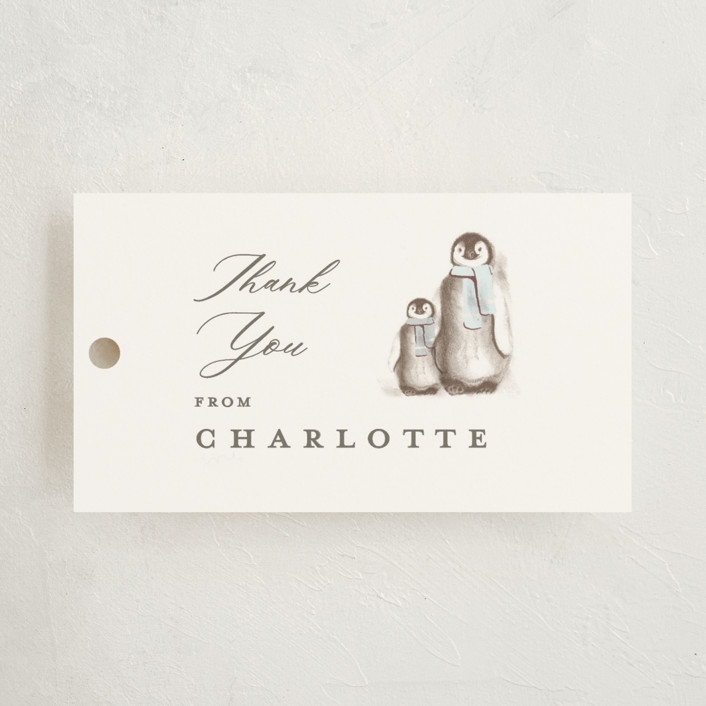 "Penguins" - Children's Birthday Party Favor Tags in Ice by Teju Reval.
