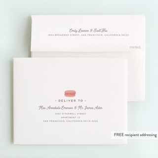 This is a mist thank you cards with foil pressed by Jennifer Lew called macaron parlor printing on strathmore in standard