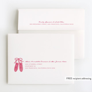 This is a bubblegum thank you cards with foil pressed by Jen Banks called let's plie printing on strathmore in standard