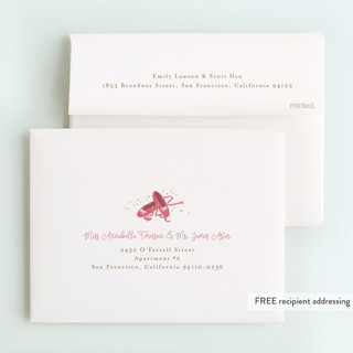 This is a rose thank you cards with foil pressed by Kanika Mathur called little ballerina printing on strathmore in standard