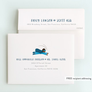 This is a cloud thank you cards with foil pressed by JeAnna Casper called superhero party printing on strathmore in standard