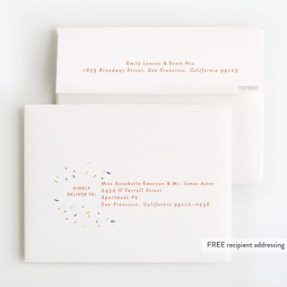 This is a cream thank you cards with foil pressed by Shiny Penny Studio called i spy cake! printing on strathmore in standard