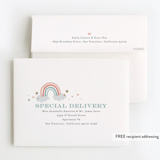 This is a desert thank you cards with foil pressed by Karidy Walker called magical unicorns printing on strathmore in standard