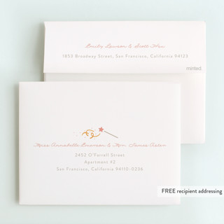 This is a cotton candy thank you cards with foil pressed by JeAnna Casper called fairyland printing on strathmore in standard