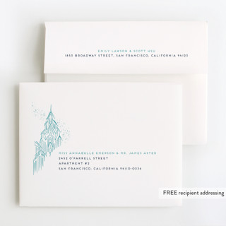This is a alexandrite thank you cards with foil pressed by Tamara Hilje called magical winter printing on strathmore in standard