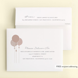 This is a blush thank you cards with foil pressed by Angela Thompson called glitter balloons printing on strathmore in standard