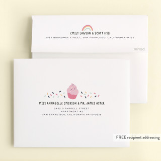 This is a cotton candy thank you cards with foil pressed by peetie design called rainbow sprinkles printing on strathmore in standard