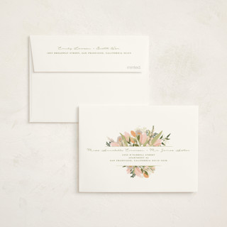 This is a peaches thank you cards with foil pressed by Grace Kreinbrink called tulip topper printing on strathmore in standard