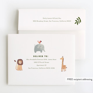 This is a pistachio thank you cards with foil pressed by Teju Reval called safari cake printing on strathmore in standard
