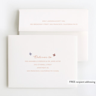 This is a peach thank you cards with foil pressed by Hudson meet Rose called garden printing on strathmore in standard