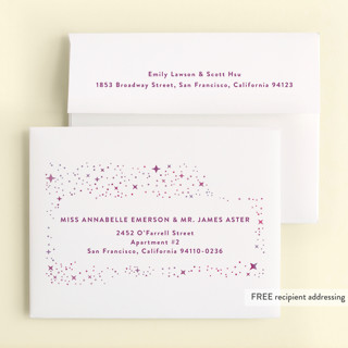 This is a lavender thank you cards with foil pressed by Katie Zimpel called galaxy rainbow printing on strathmore in standard