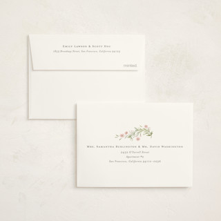 This is a blush thank you cards with foil pressed by Paper Raven Co. called dainty garden printing on strathmore in standard