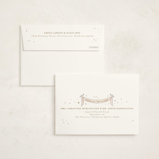 This is a cotton thank you cards with foil pressed by Jenna Holcomb called storybook safari printing on strathmore in standard