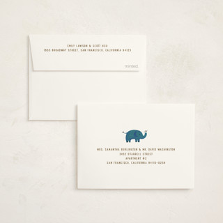 This is a mint thank you cards with foil pressed by Teju Reval called first ever birthday printing on strathmore in standard