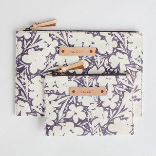 This is a chalkboard zipper pouches by Gwen Bedat called sauvage in standard