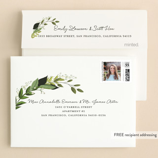 This is a fern kids thank you cards with standard by Susan Moyal called vines of green printing on strathmore in standard