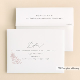 This is a peony kids thank you cards with standard by Nicoletta Savod called blushed printing on strathmore in standard