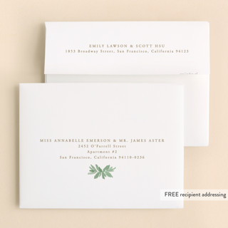 This is a mint kids thank you cards with foil pressed by Everett Paper Goods called botanically printing on strathmore in standard